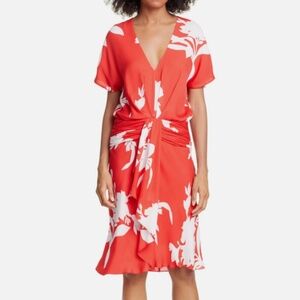 NWT Joie ashleena red silk midi dress size 4